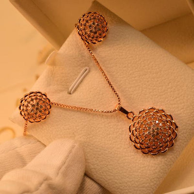 Glamours Gold Coated Real Stone Necklace Set