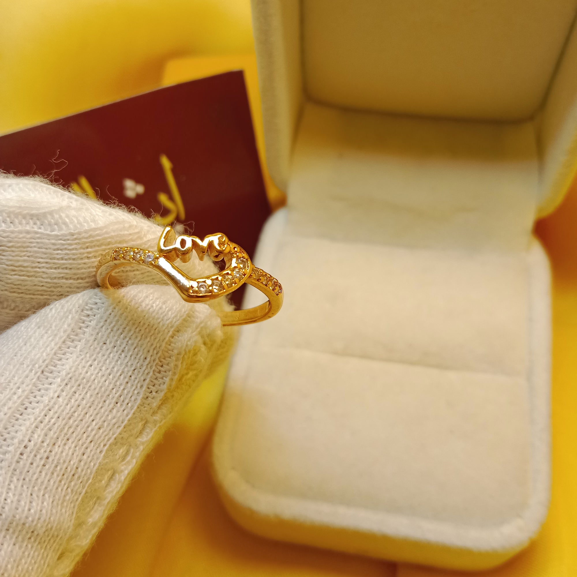 Beautiful Gold Coated Love Ring