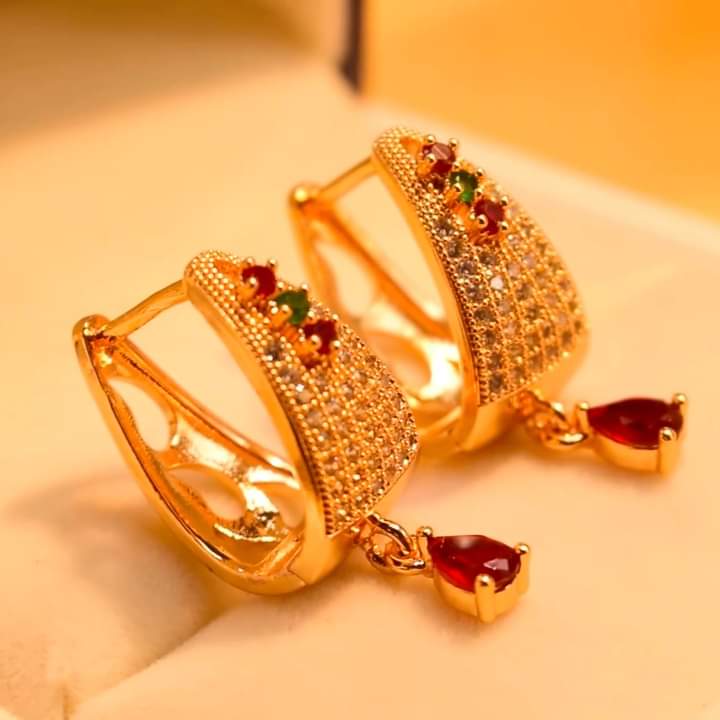 Beautiful Gold Coated real Stone Earings